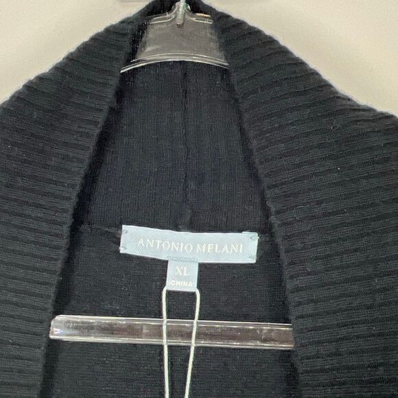 NWT ANTONIO MELANI Cashmere Zoe Cardigan Sweater Women's XL Black Open Shawl New - Picture 4 of 12